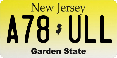 NJ license plate A78ULL
