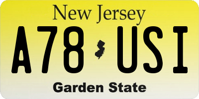 NJ license plate A78USI