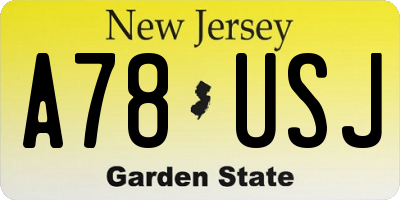NJ license plate A78USJ