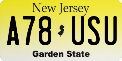 NJ license plate A78USU