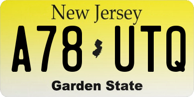 NJ license plate A78UTQ