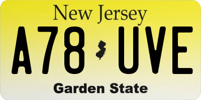 NJ license plate A78UVE