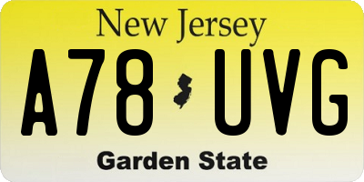 NJ license plate A78UVG