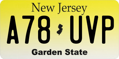 NJ license plate A78UVP