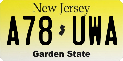 NJ license plate A78UWA