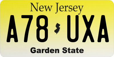 NJ license plate A78UXA