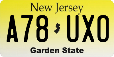 NJ license plate A78UXO