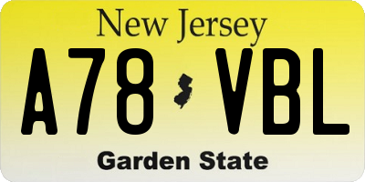 NJ license plate A78VBL