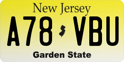 NJ license plate A78VBU