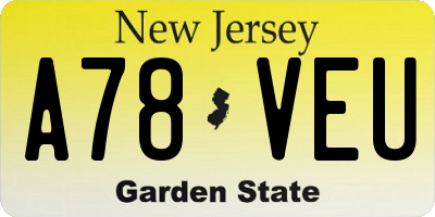 NJ license plate A78VEU