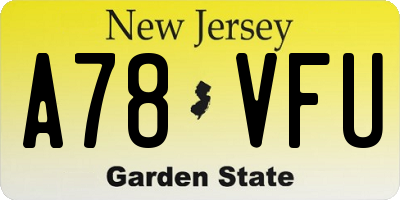 NJ license plate A78VFU