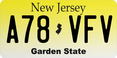NJ license plate A78VFV