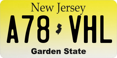 NJ license plate A78VHL