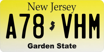 NJ license plate A78VHM