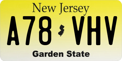 NJ license plate A78VHV