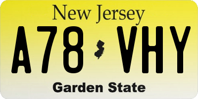 NJ license plate A78VHY