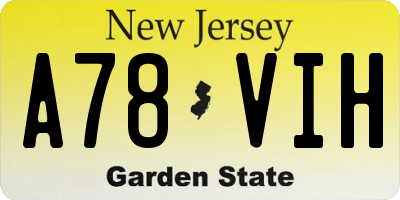 NJ license plate A78VIH