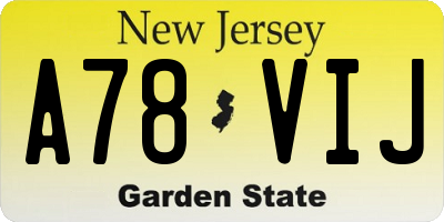 NJ license plate A78VIJ