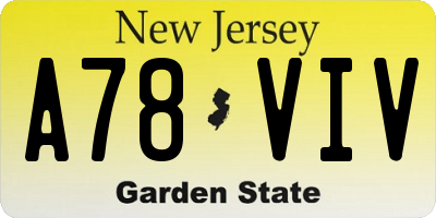 NJ license plate A78VIV