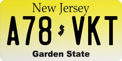 NJ license plate A78VKT