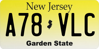 NJ license plate A78VLC