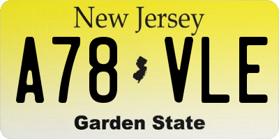 NJ license plate A78VLE