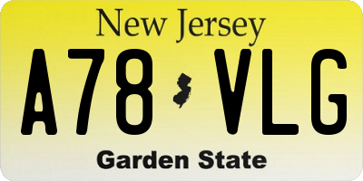 NJ license plate A78VLG