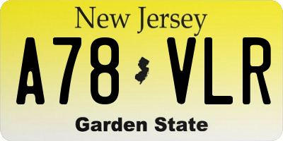 NJ license plate A78VLR