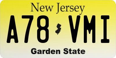 NJ license plate A78VMI