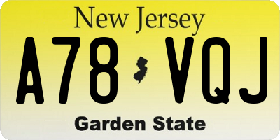 NJ license plate A78VQJ