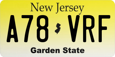 NJ license plate A78VRF