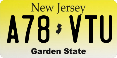 NJ license plate A78VTU