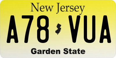 NJ license plate A78VUA