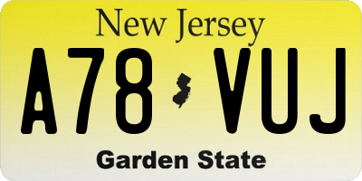 NJ license plate A78VUJ