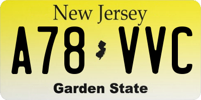 NJ license plate A78VVC