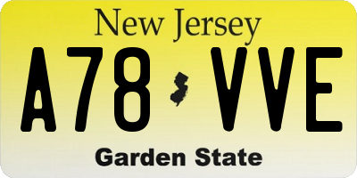 NJ license plate A78VVE