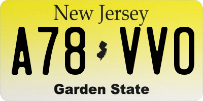 NJ license plate A78VVO