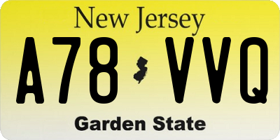 NJ license plate A78VVQ