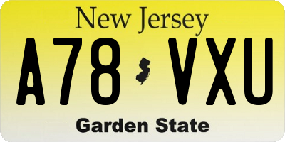 NJ license plate A78VXU