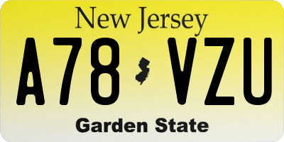 NJ license plate A78VZU