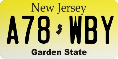 NJ license plate A78WBY