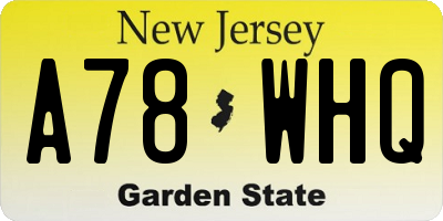 NJ license plate A78WHQ