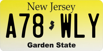 NJ license plate A78WLY