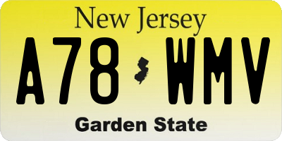 NJ license plate A78WMV