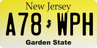 NJ license plate A78WPH
