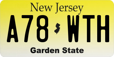 NJ license plate A78WTH