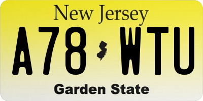 NJ license plate A78WTU
