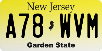 NJ license plate A78WVM