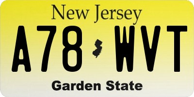 NJ license plate A78WVT
