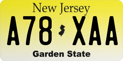 NJ license plate A78XAA